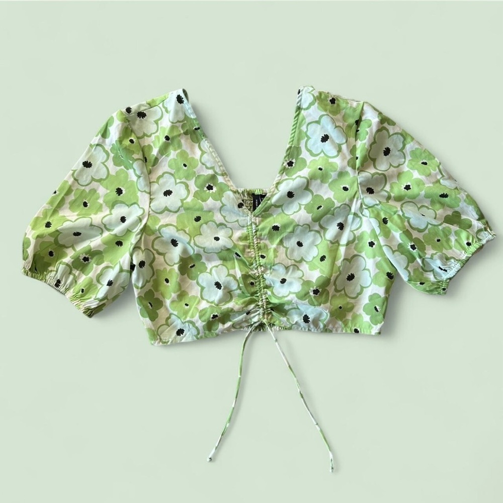Vero Moda Light Green Floral Blouse